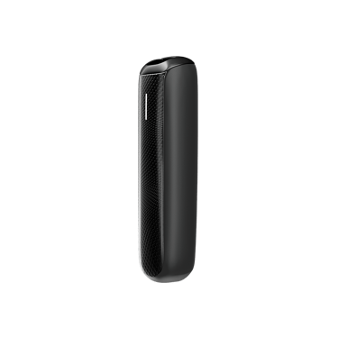 Widok z przodu panelu przedniego Ploom Aura w kolorze Jet Black Augmented Pattern.
