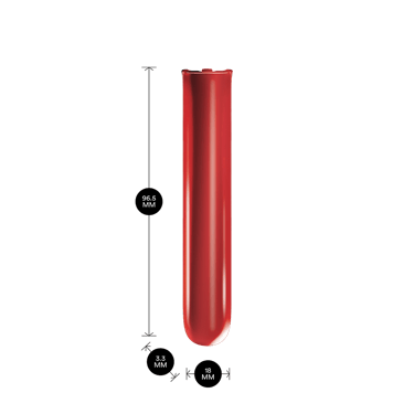 Akcesorium do panelu przedniego Ploom AURA w kolorze Lava Red przymocowane do urządzenia na stole.
