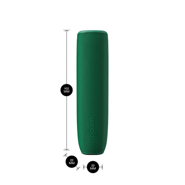 Tylne obudowy Ploom AURA w kolorze Amazon Green i innych opcjach kolorystycznych.
