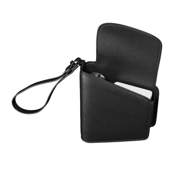 Widok z boku na pustą i otwartą torbę Jet Black Duo Carry Case
