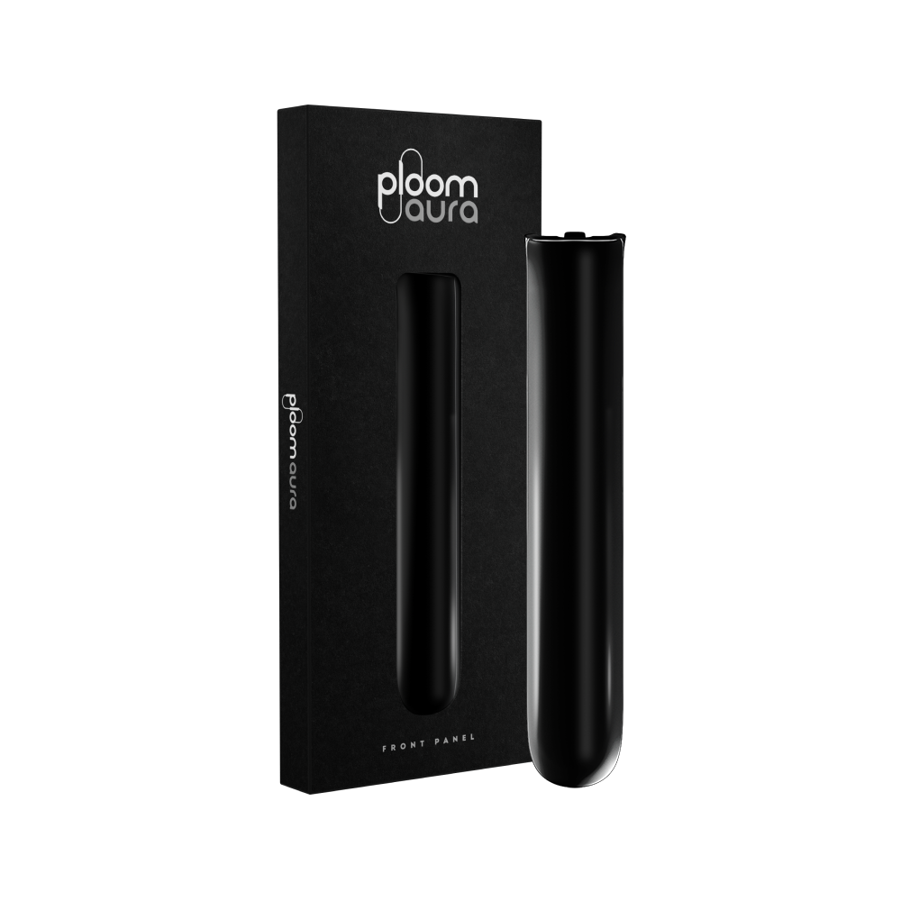 Zestaw z panelem przednim Ploom AURA Jet Black.
