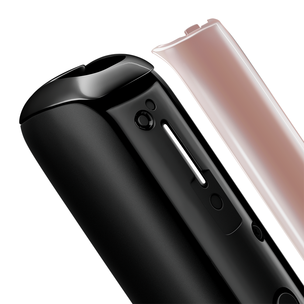 Widok z boku panelu przedniego Ploom Aura w kolorze różowego złota