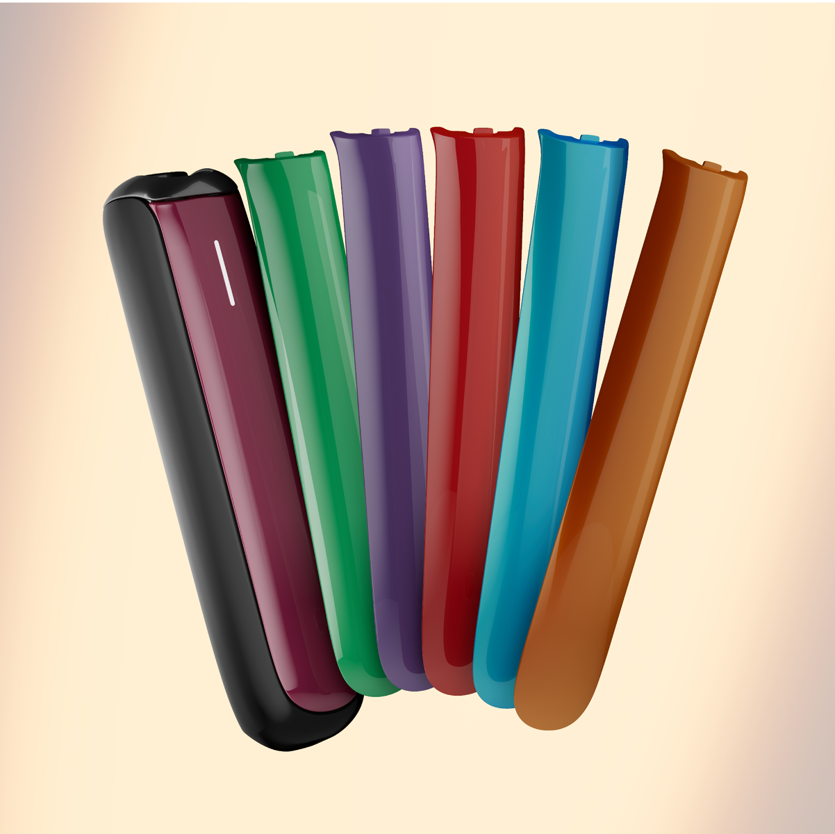 Panele przednie Ploom AURA Jet Black Augmented Pattern i inne opcje kolorystyczne.
