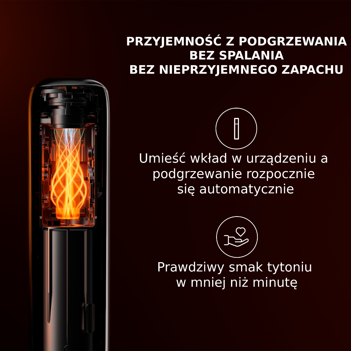 Urządzenie Ploom AURA w kolorze granatowym z technologią Smart Heatflow.
